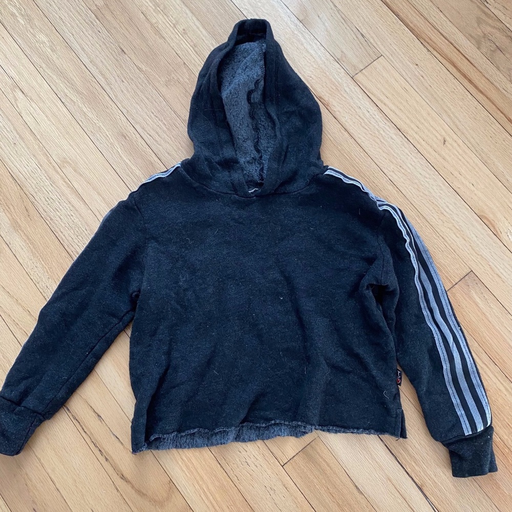 Black T2 Love Girls Cropped Hooded Sweatshirt Size 4